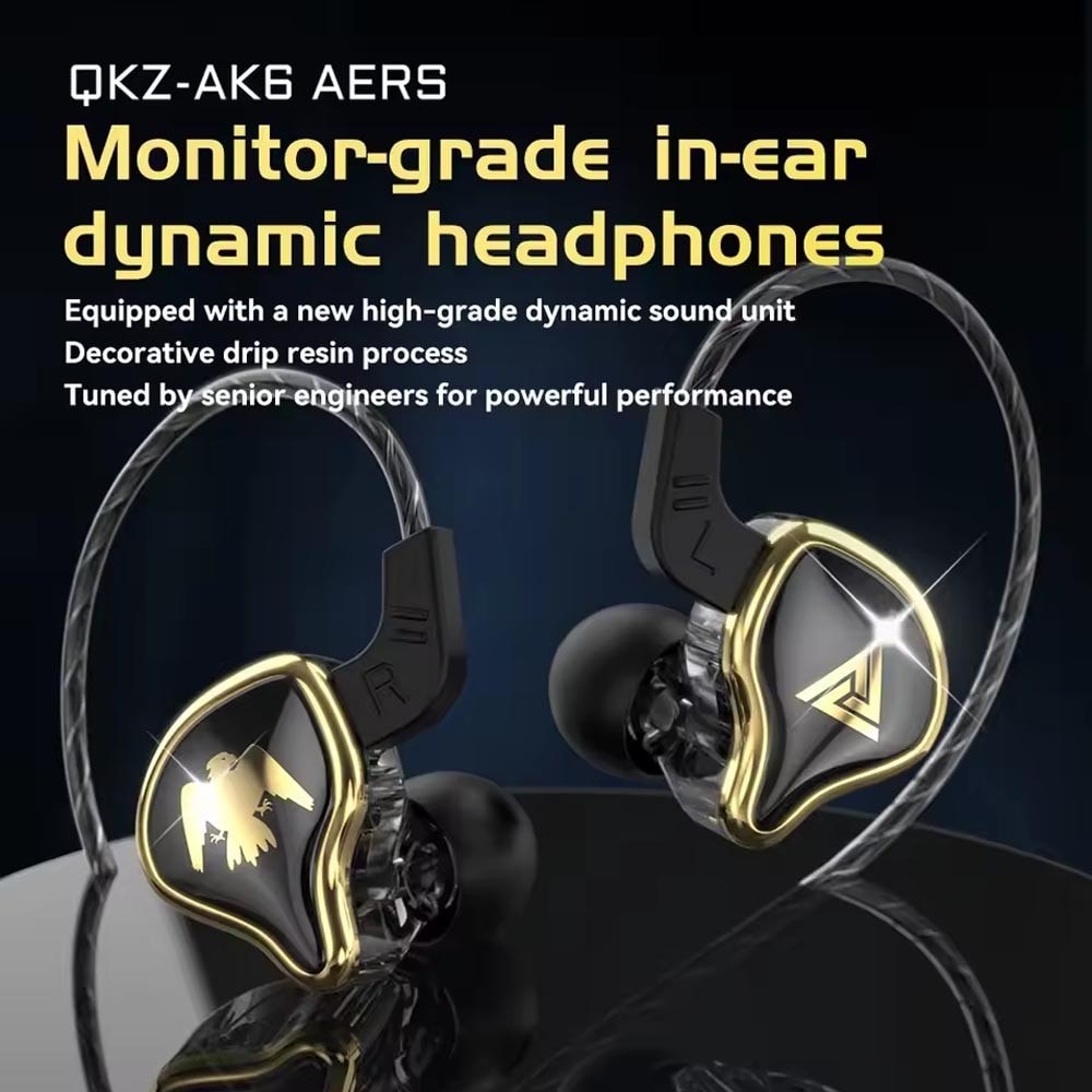 Imagem do Fones De Ouvido Qkz Ak6 Ares Hifi Com Fio E Microfone Preto