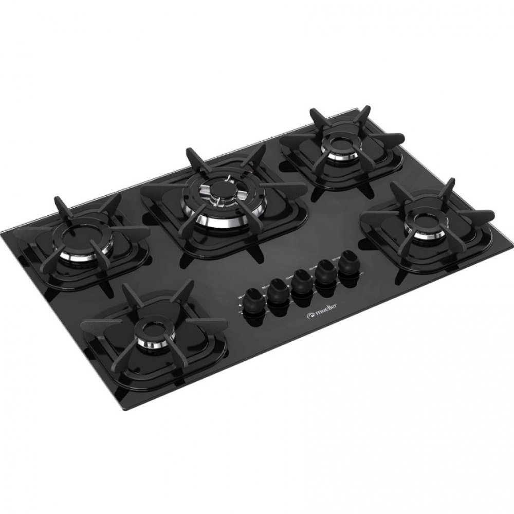 Imagem do Cooktop 5 Bocas Mesa De Vidro Tripla Chama Mueller
