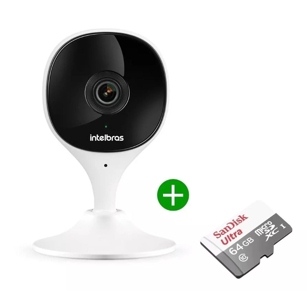 Imagem do Camera Wifi Imx Mibo Full Hd Intelbras Branca C Cartao 64gb