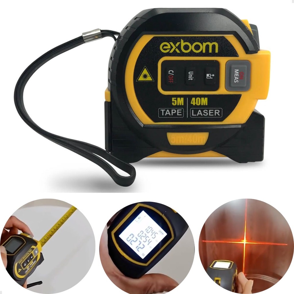 Imagem do Trena Digital Nivel Laser 40m Com Fita Metrica Profissional