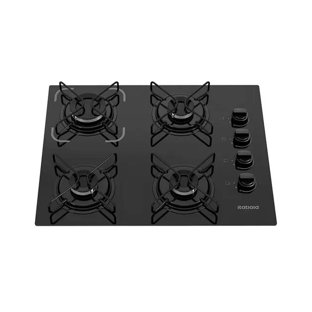 Imagem do Cooktop 4 Bocas Mesa De Vidro Itatiaia Essencial Preto Biv