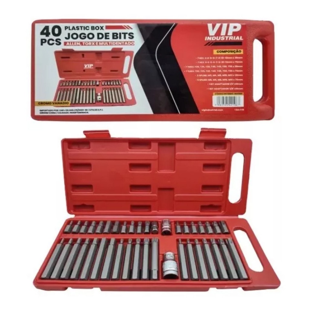 Imagem do Jogo Bits 40 Pcs Torx Allen Multidentando Curto E Longo Vip
