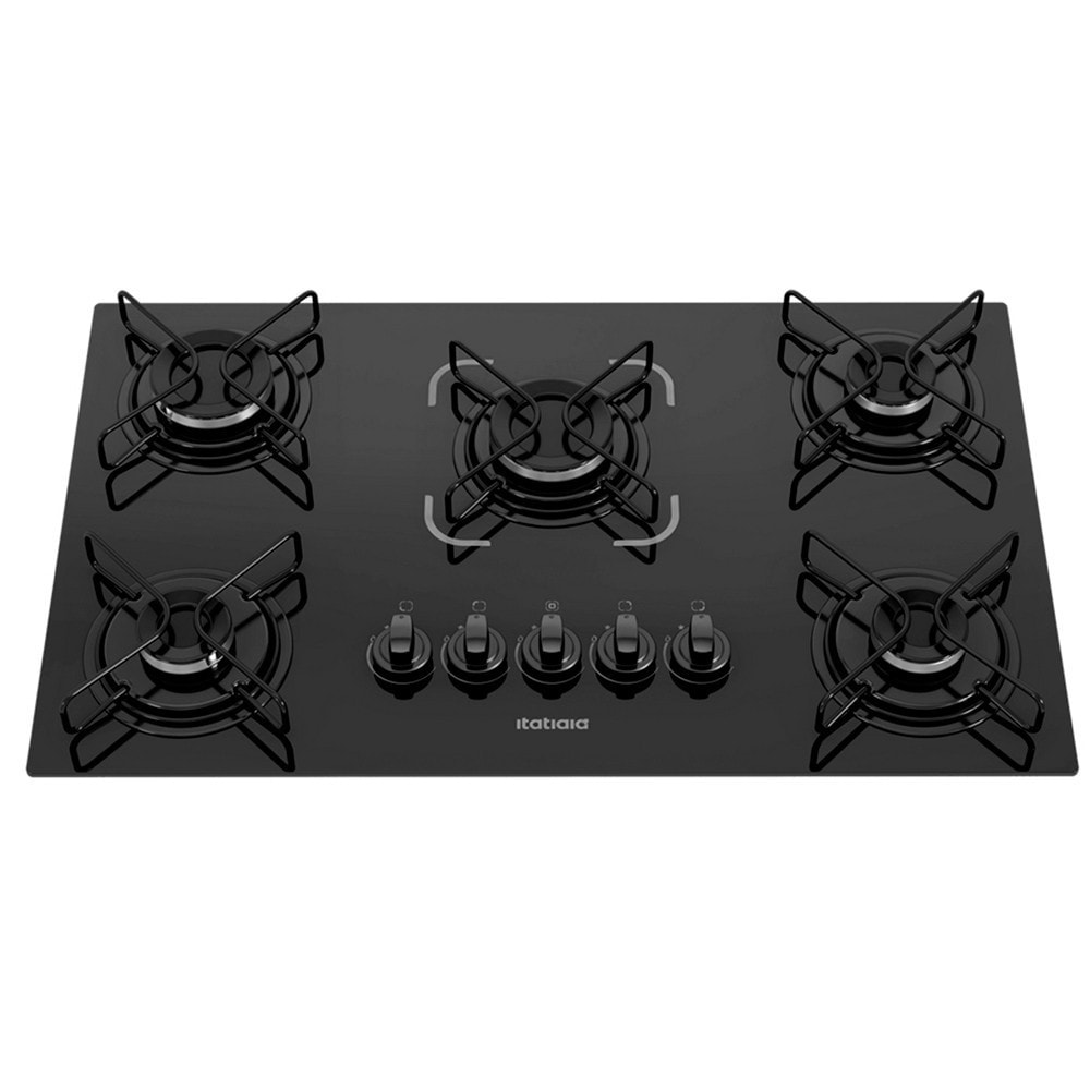 Imagem do Cooktop 5 Bocas Itatiaia Essencial Vidro Temperado Gas 5q Preto Bivolt 3700000193