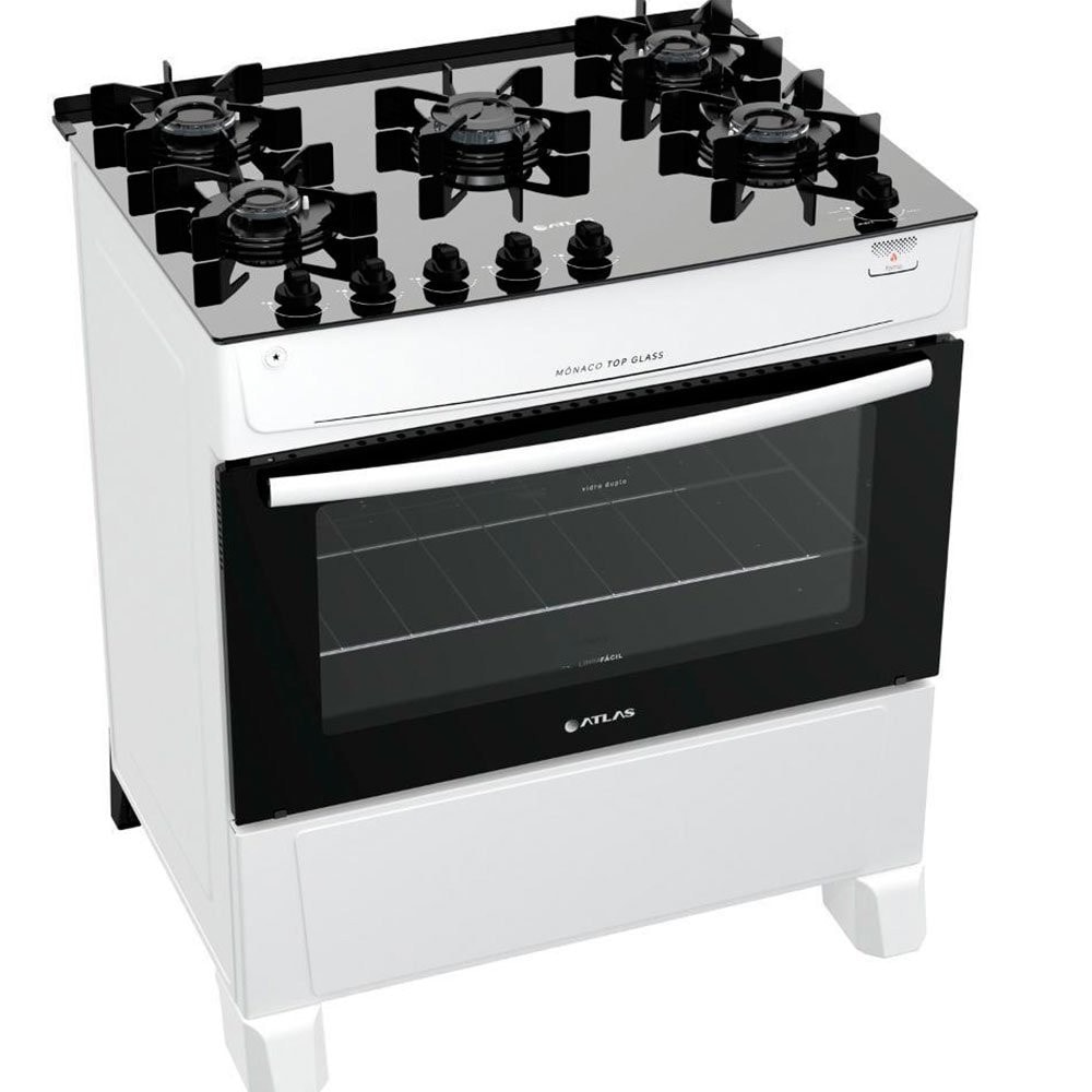 Imagem do Fogao Atlas 5 Bocas Monaco Top Glass Com Acendimento Automatico