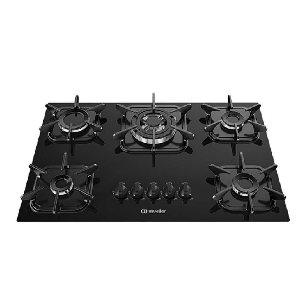 Imagem do Cooktop Mueller 5 Bocas Vidro Preto Tripla Chama Bivolt 601270003