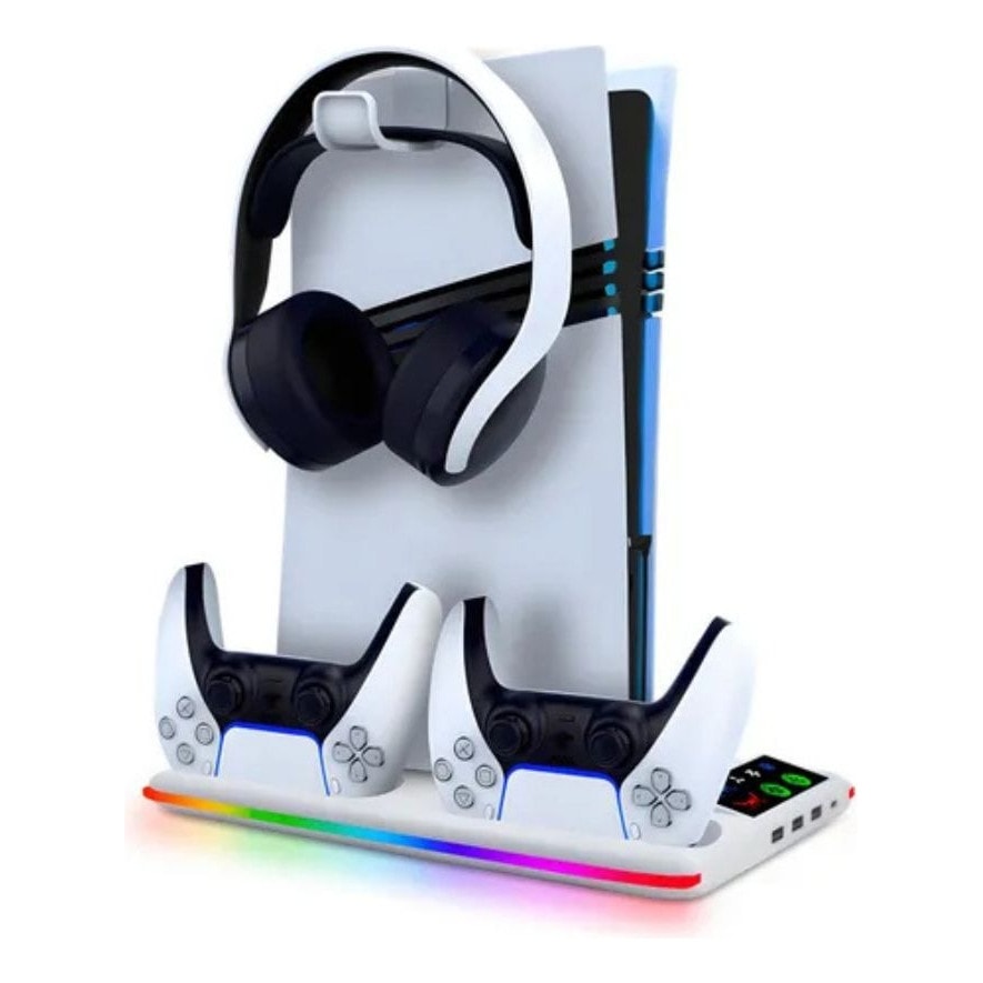 Imagem do Base Cooler Para Ps5 Pro Slim Fat Suporte Dock Controles Led