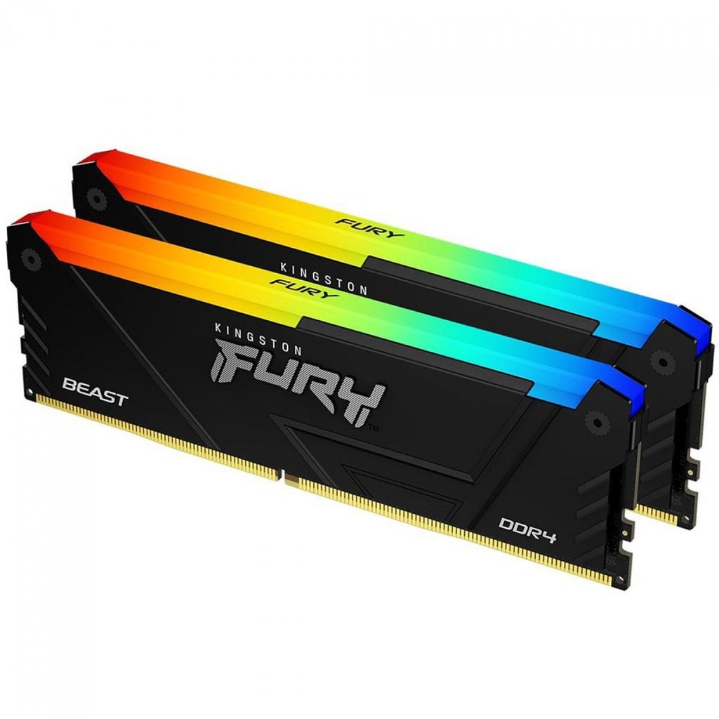 Imagem do Memoria Ddr4 Kingston Fury Beast Rgb 16gb 2x8gb 3200mhz Preto