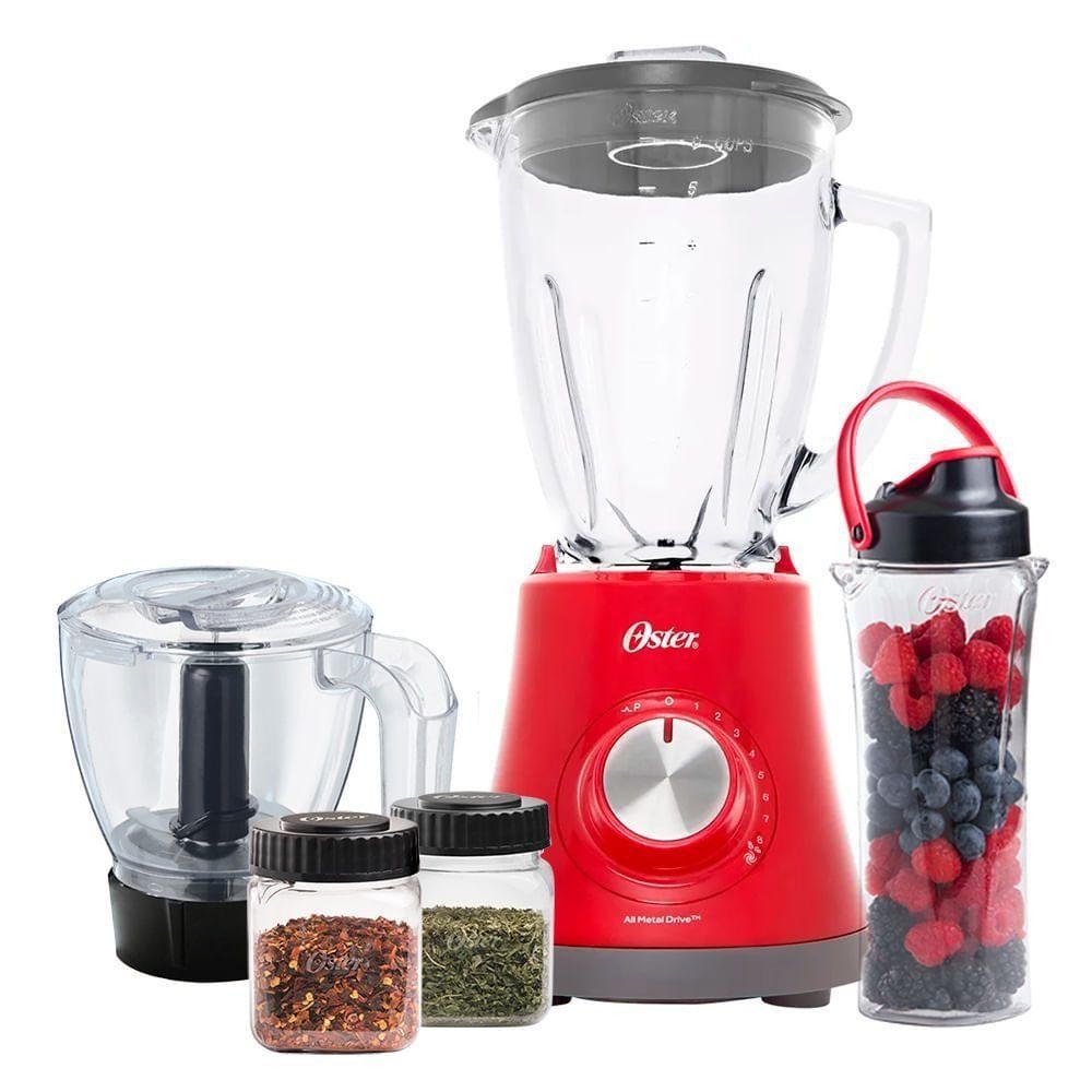 Imagem do Kit Oster Super Chef Liquidificador E Acessorios Vermelho 110v