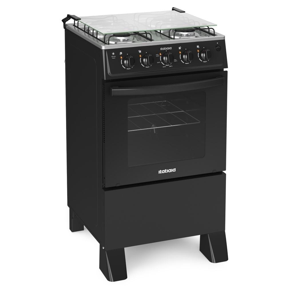 Imagem do Fogao A Gas 4 Bocas Automatico Preto Itatiaia Star New 127v 220v Bivolt