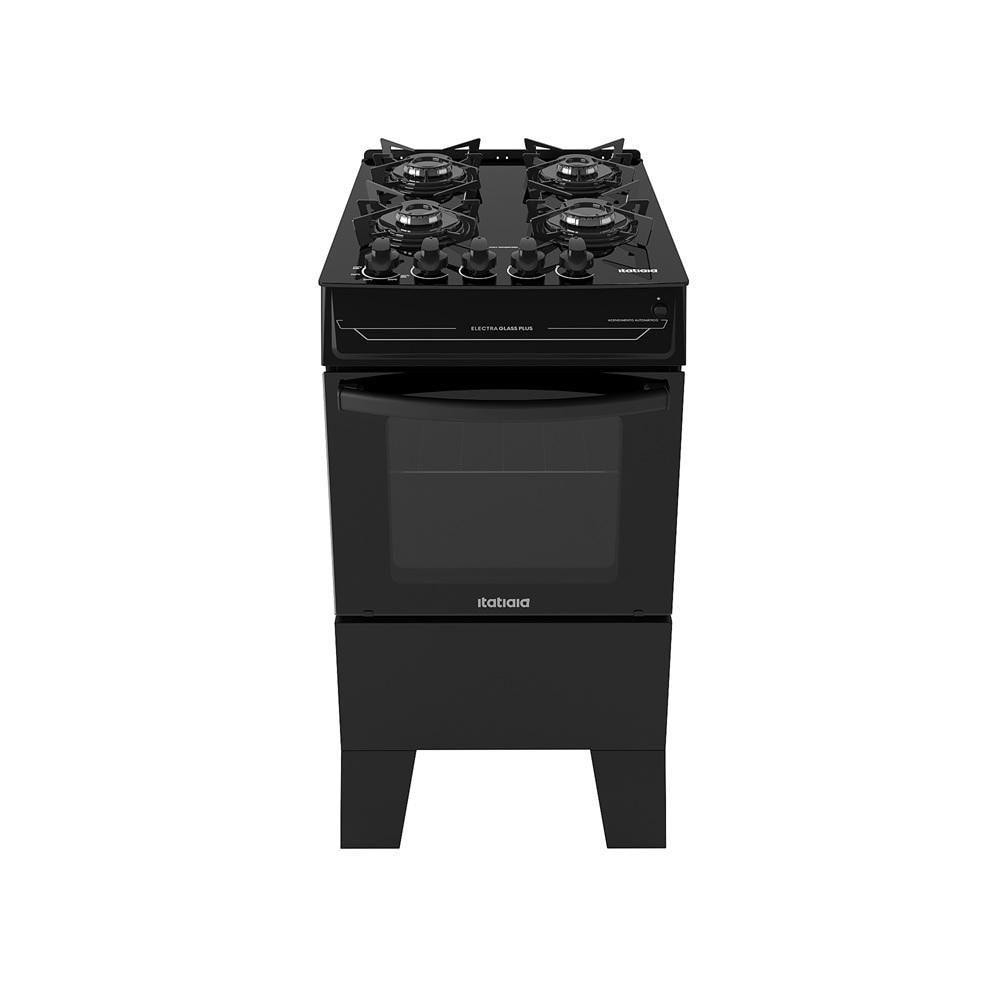 Imagem do Fogao Itatiaia 4 Bocas Electra Glass Plus Preto Bivolt