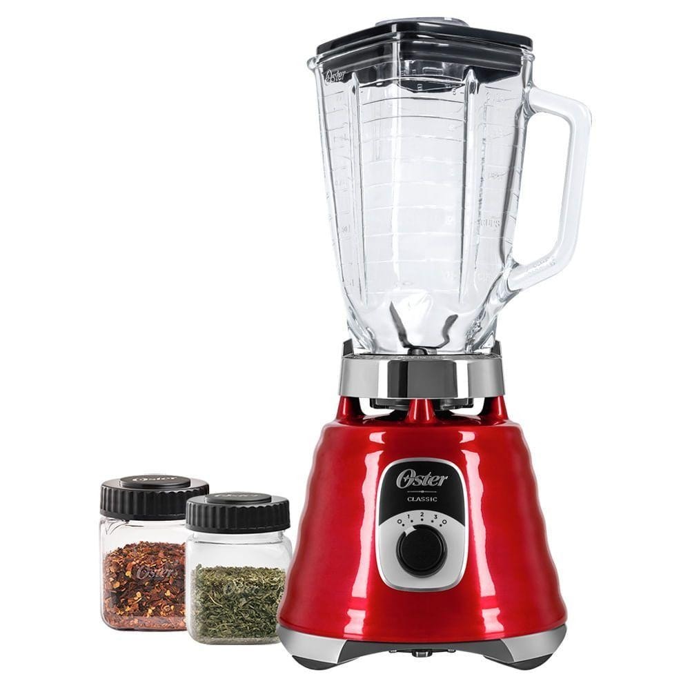 Imagem do Kit Oster New Osterizer Liquidificador E Mini Jarras Vermelho 110v