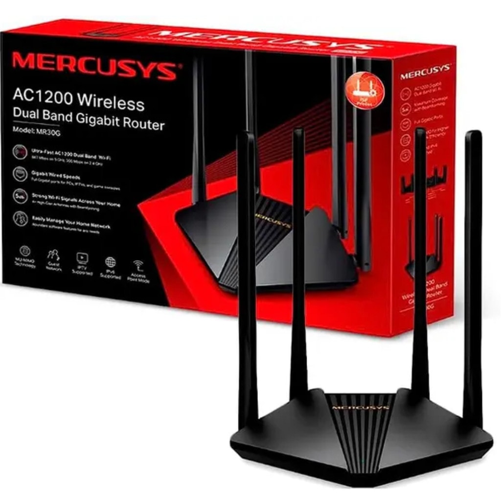 Imagem do Roteador Ac1200 Tp Link Mercusys Modelo Mr30g