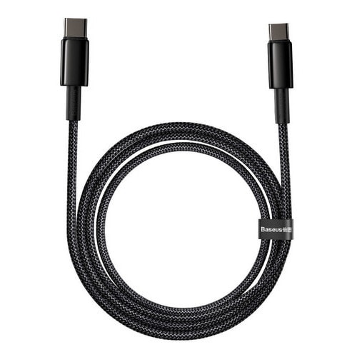 Imagem do Cabo Tipo C Para Tipo C Baseus Tungsten Gold 100w 1 Ou 2 Metros Preto