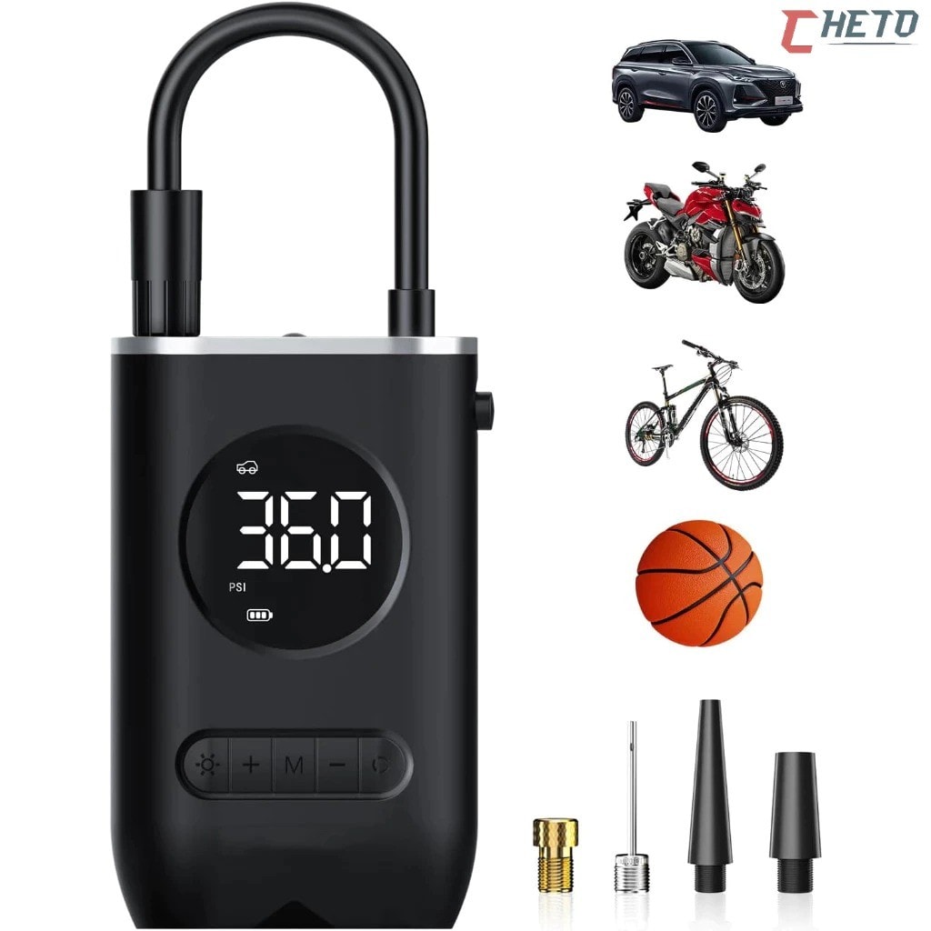 Imagem do Mini Compressor De Ar Portatil Recarregavel Digital Usb Calibrador De Pneus Envio Imediato