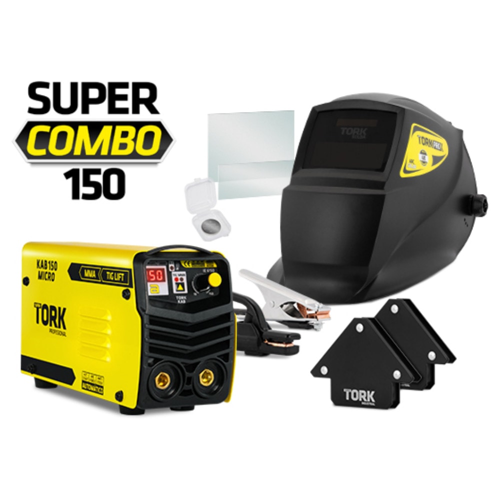 Imagem do Super Combo Maquina Solda Kab Mma Tig 150a 220v Tork Scim 6150
