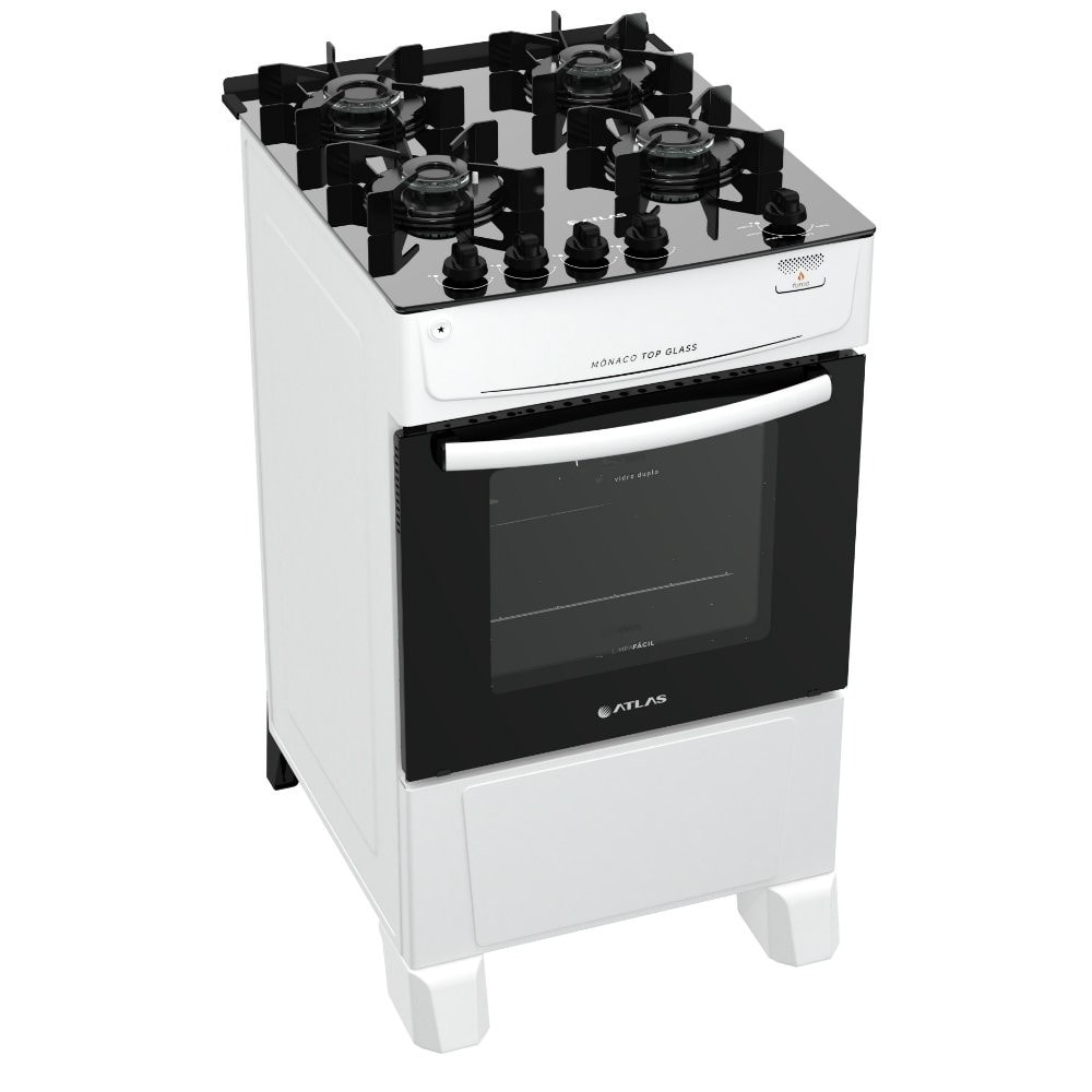 Imagem do Fogao 4 Bocas Atlas Monaco Top Glass Acendimento Automatico