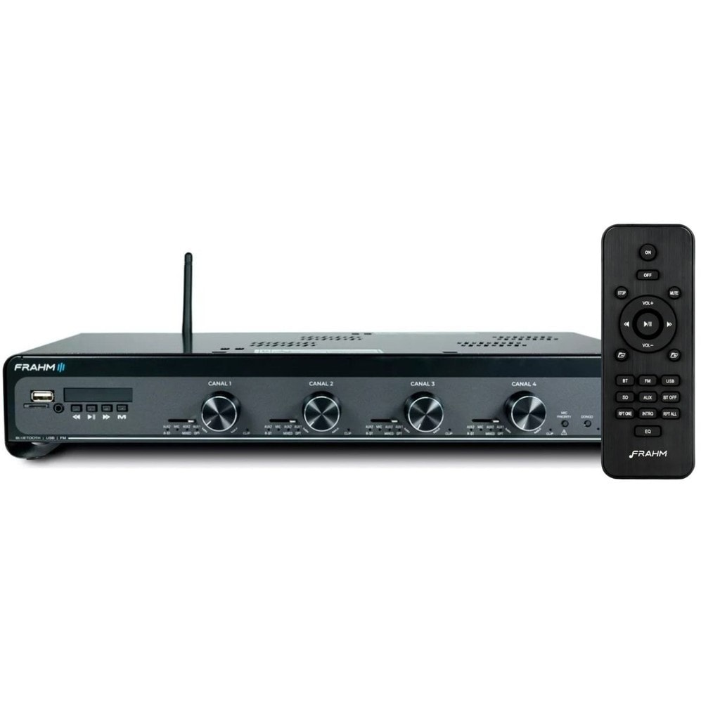 Imagem do Amplificador Frahm Slim 4500 Optical G5 Bt Usb Sd Aux 480 Watts Rms 4 Canais 4 Ohms Bivolt