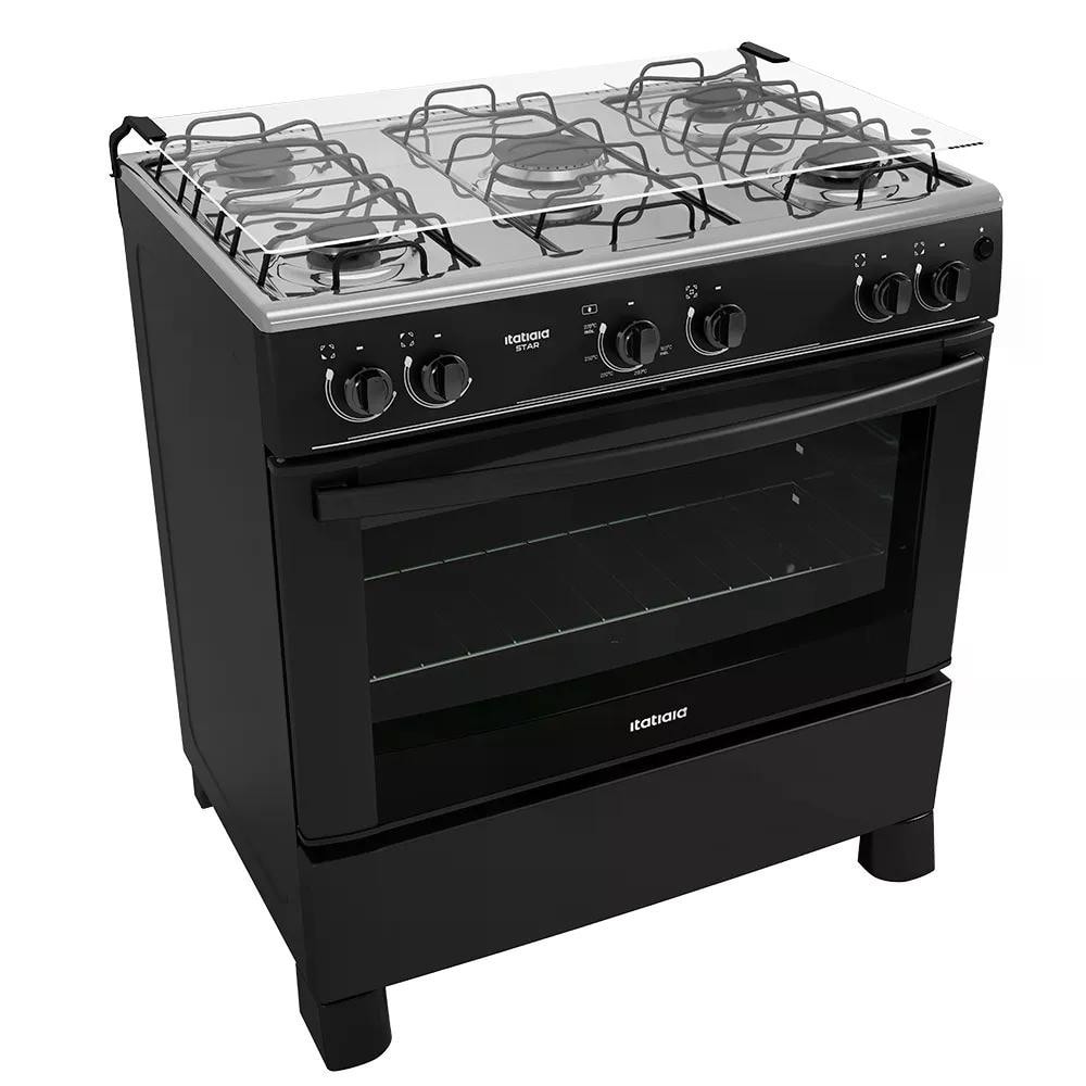 Imagem do Fogao 5 Bocas A Gas Itatiaia Star New Forno 88l Preto Bivolt
