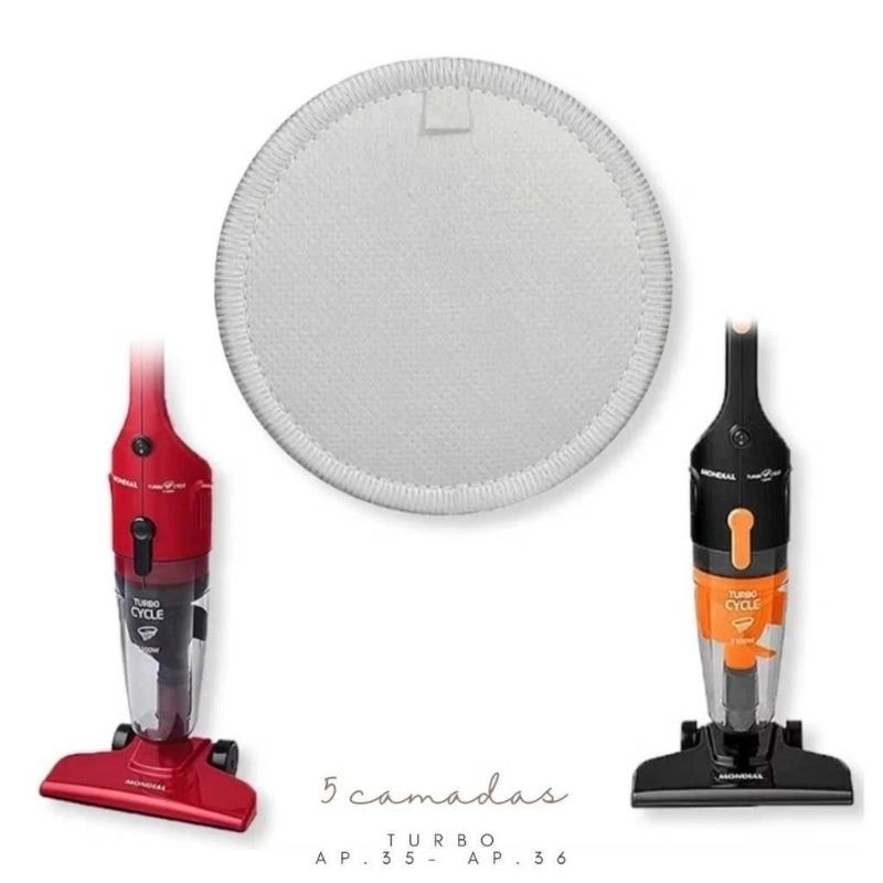 Imagem do Kit Com 3 Filtros Lavavel Mondial Turbo Cycle Ap 35 E Ap 36 Filtro Para Aspirador