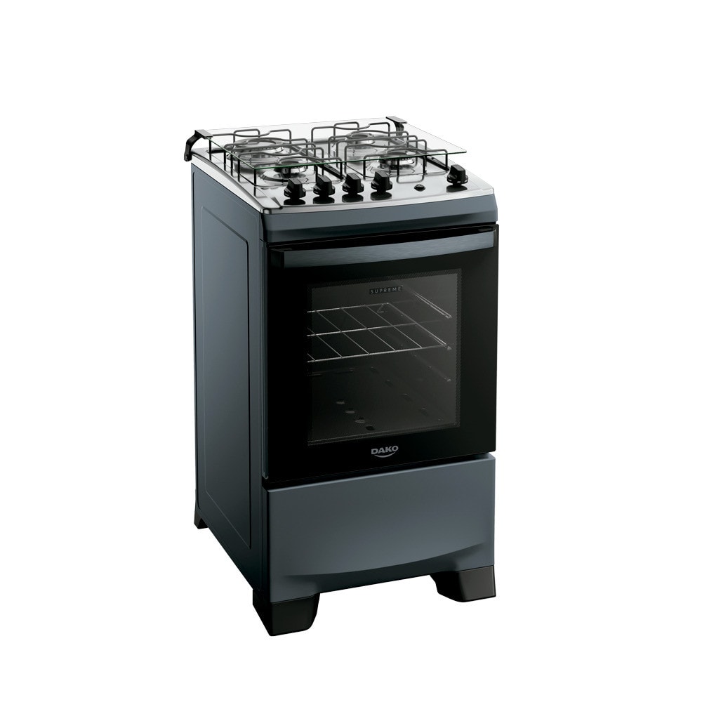 Imagem do Fogao Dako Supreme Glass 4 Bocas A Gas Acendimento Automatico Titanium Bivolt