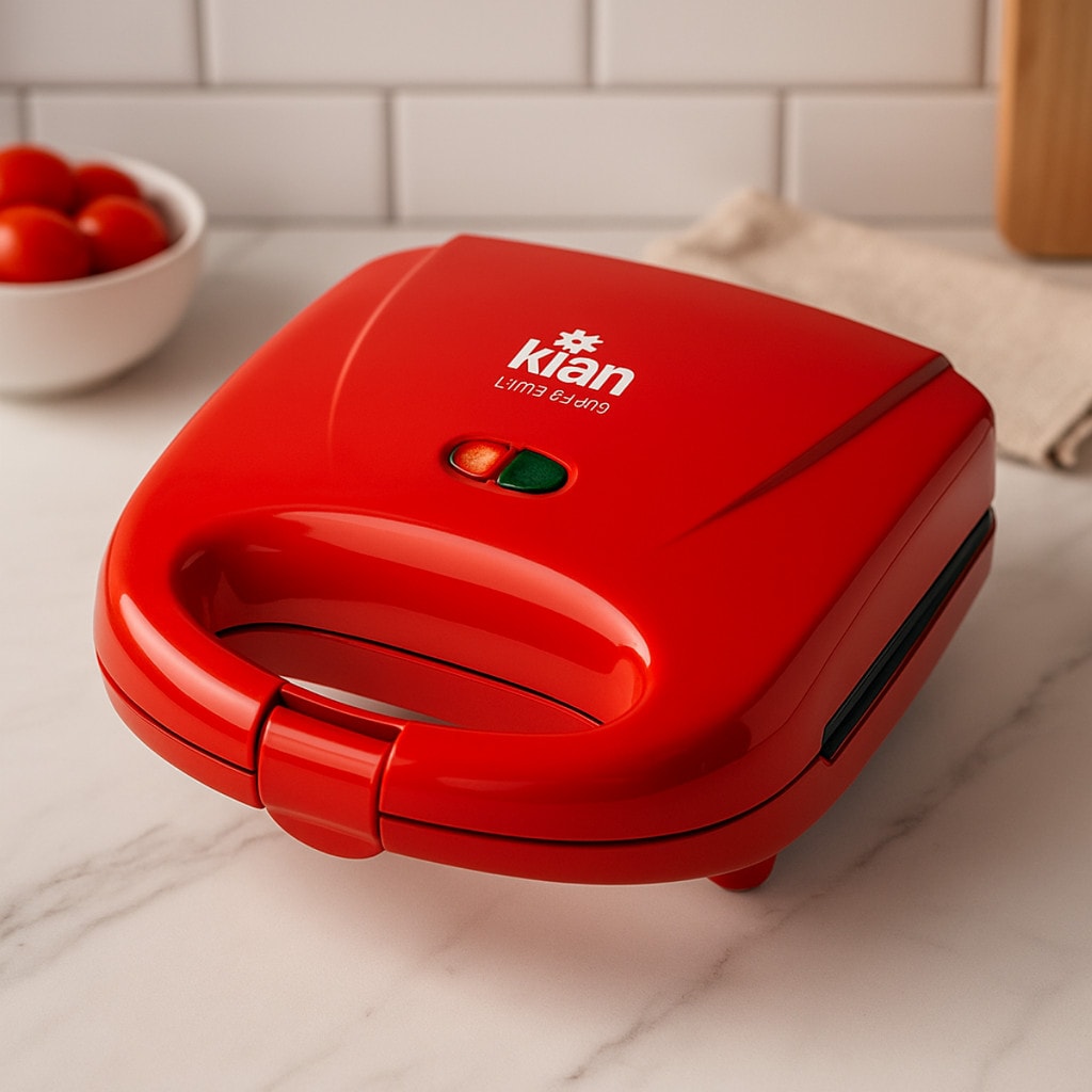 Imagem do Sanduicheira E Grill Kian 2 Em 1 Vermelha 220v Antiaderente Compacta