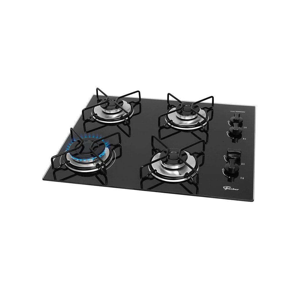 Imagem do Fogao Cooktop Fischer 4q Fit Line Trempe Esmaltada Bivolt