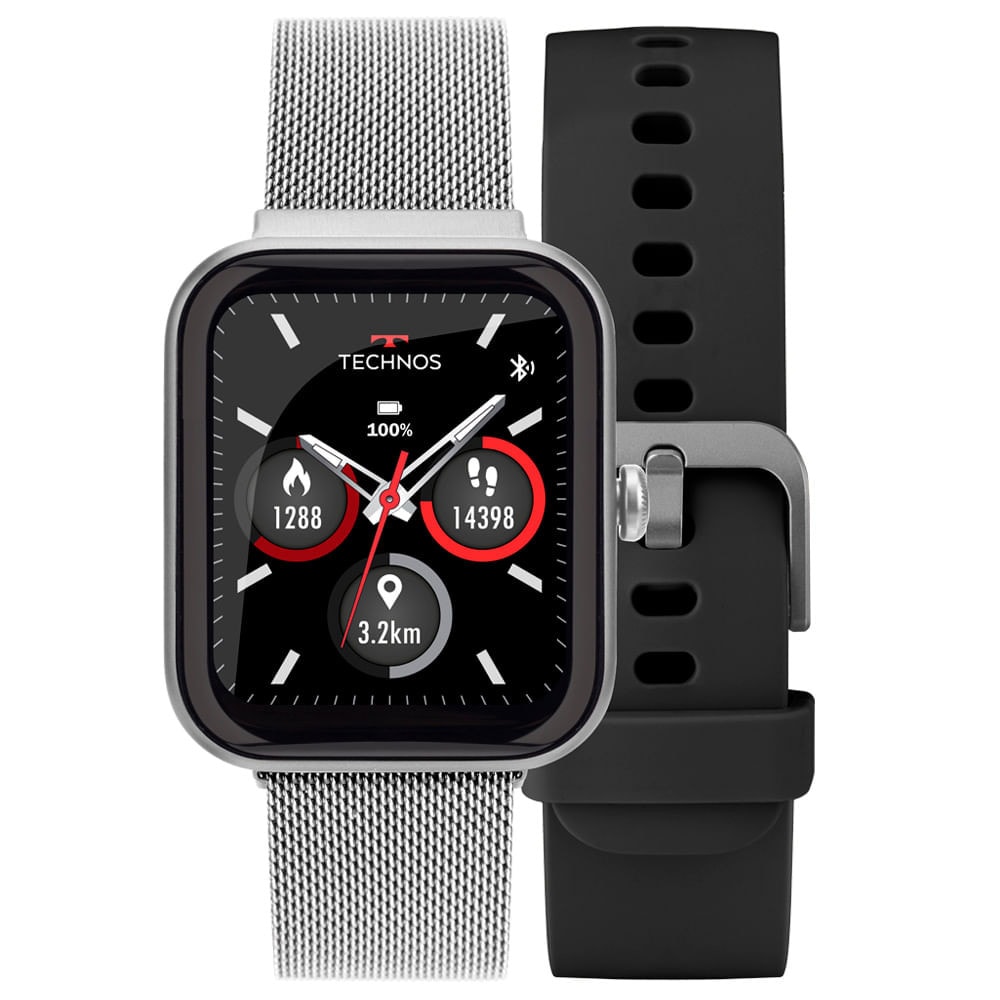 Imagem do Smartwatch Technos Connect Max Prata E Preto Tmaxab 5k