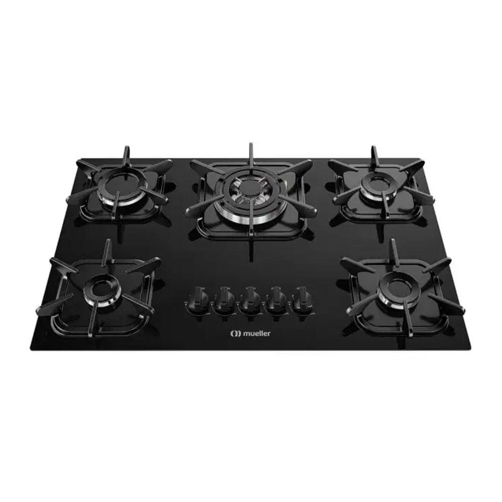 Imagem do Cooktop Mueller 5 Bocas Com Queimador Tripla Chama Preto