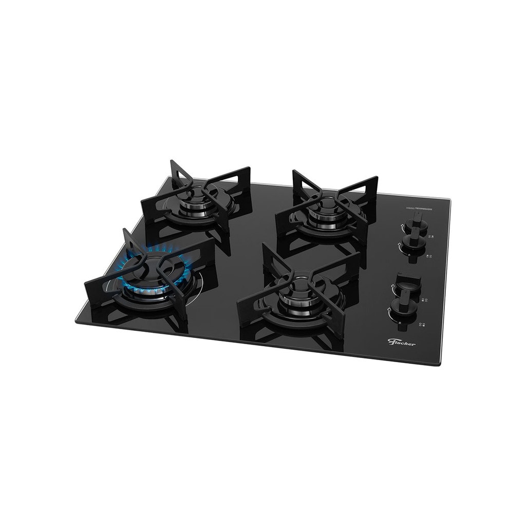Imagem do Fogao Cooktop A Gas Fischer 4q Fit Line Trempe Iron Bivolt
