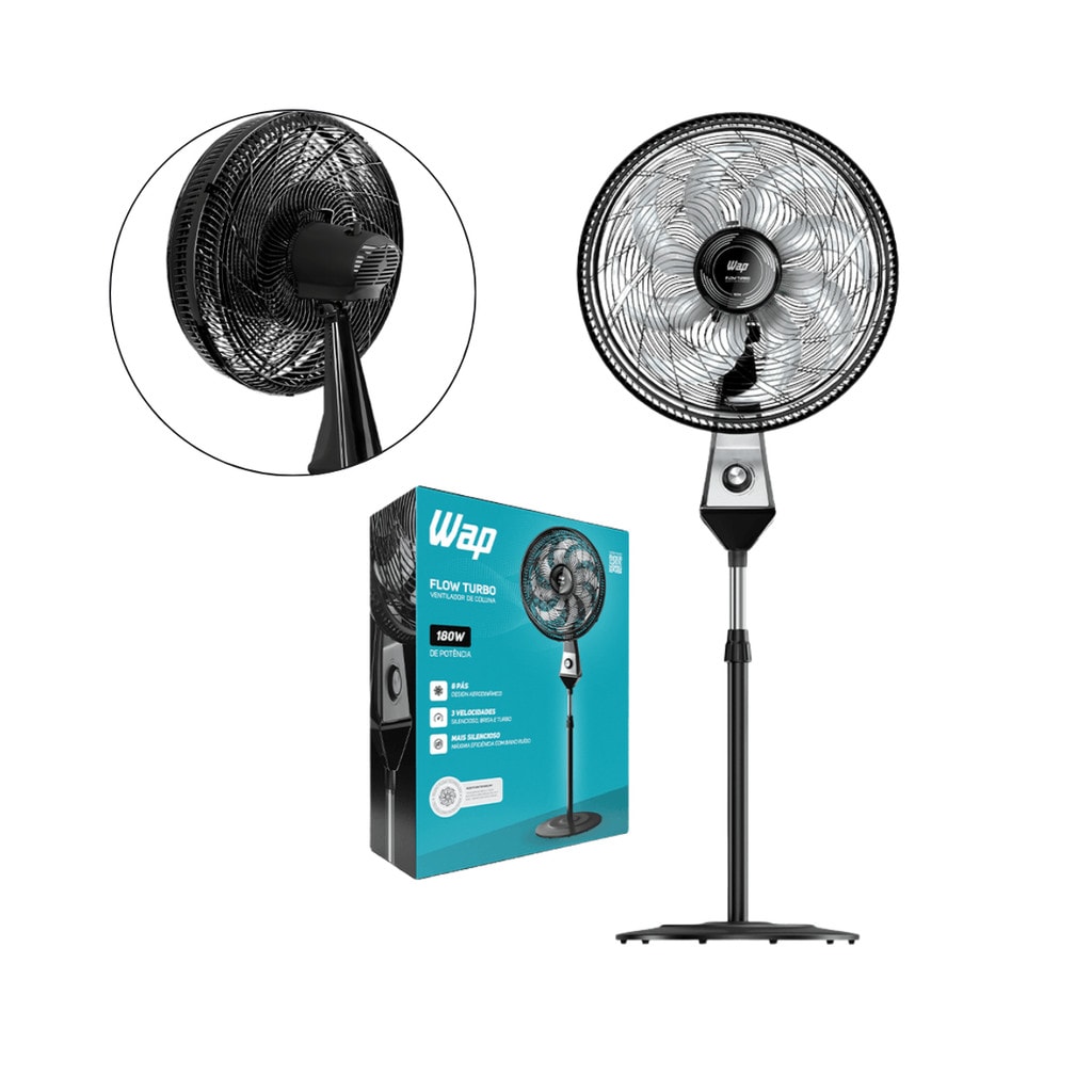 Imagem do Ventilador De Coluna Silencioso 8 Pas 180w Flow Turbo Wap