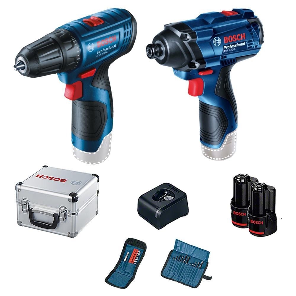 Imagem do Furadeira E Parafusadeira A Bateria Bosch Gsr 120 Li E Chave De Impacto Gdr 120 Li 12v