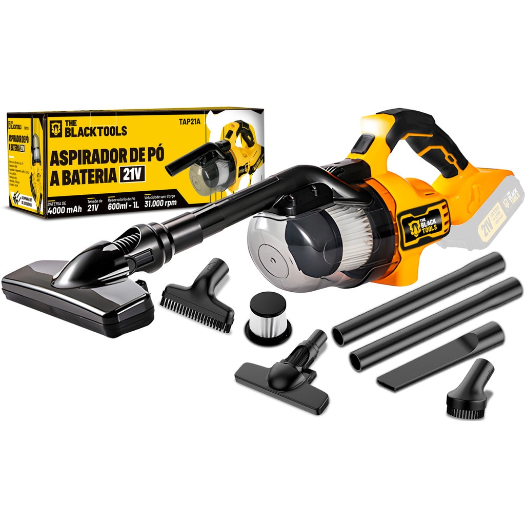 Imagem do Aspirador De Po Sem Fio 5 Em 1 Bivolt Bateria Nao Inclusa The Black Tools