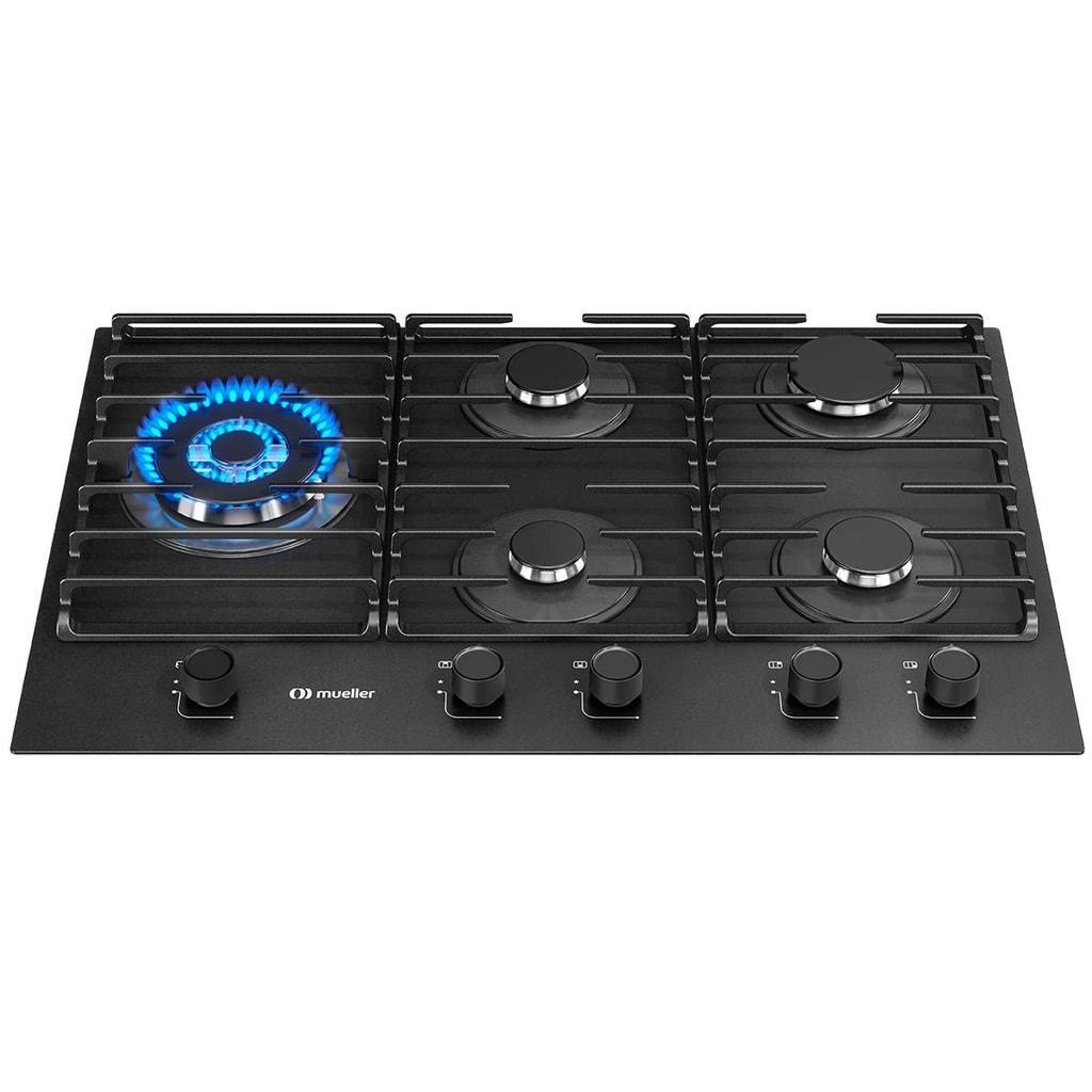 Imagem do Cooktop Mueller 5 Bocas Antiaderente Com Grades De Ferro Fundido Mcg5bn Bivolt