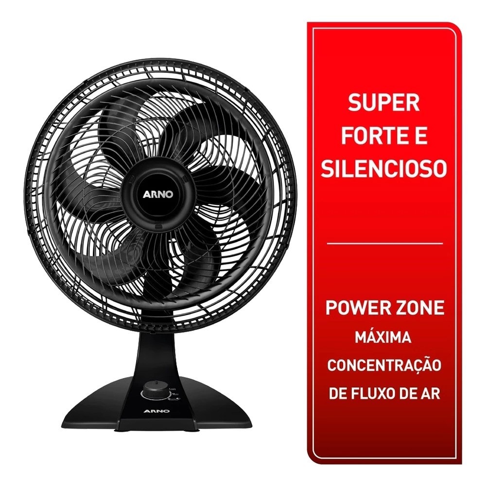 Imagem do Ventilador Arno De Mesa Turbo Force 2 Em 1 Vf42 40cm Preto 127 V