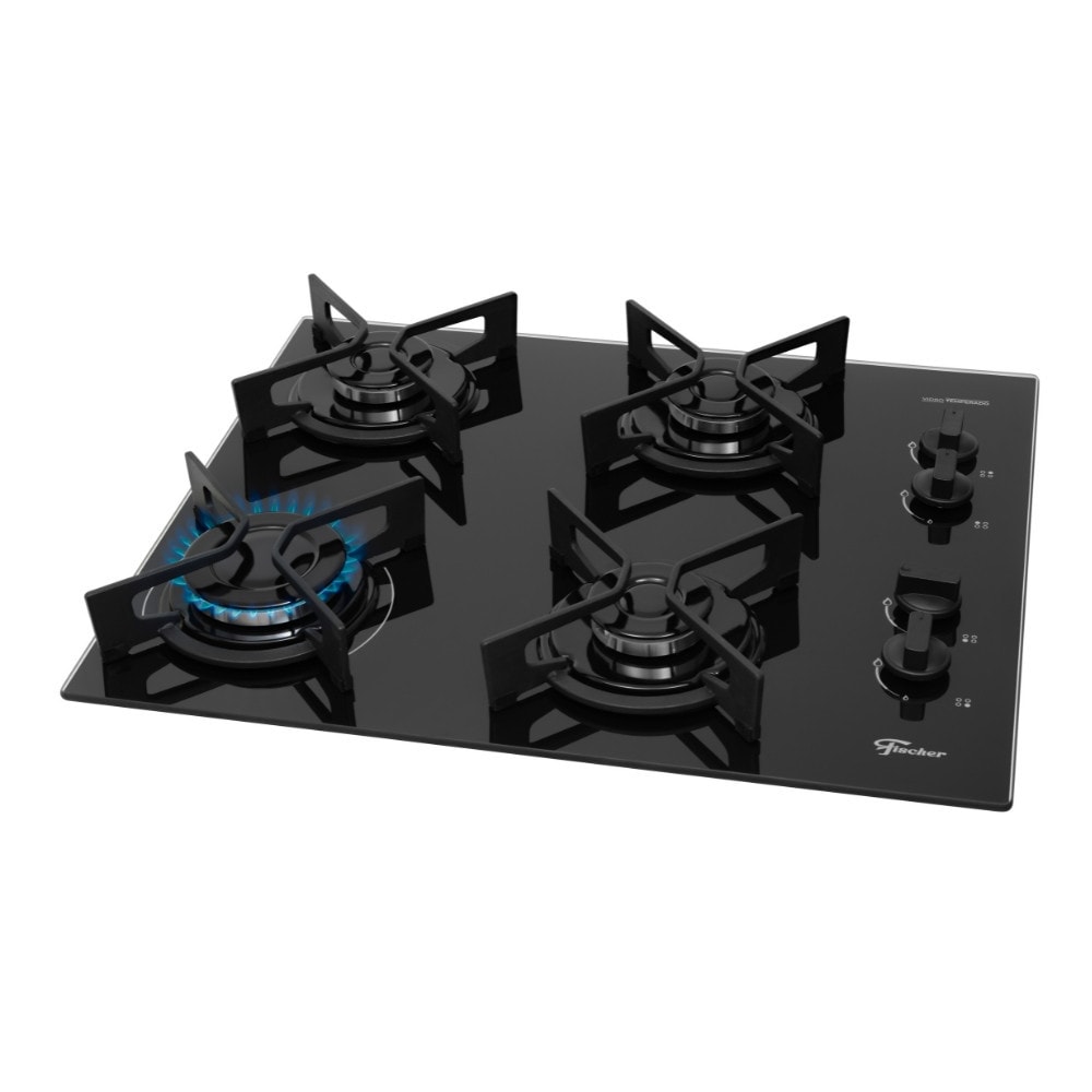 Imagem do Cooktop A Gas Fischer 4 Bocas Fit Line Trempe Iron