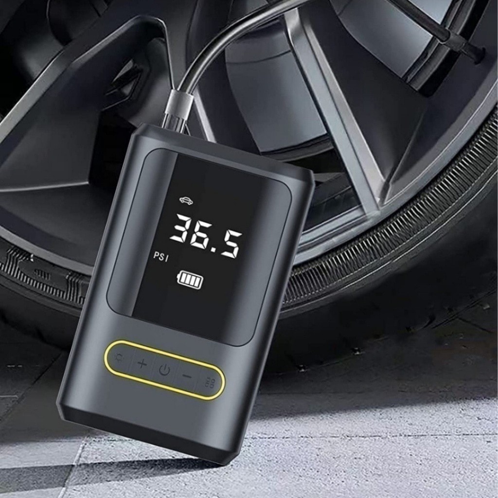 Imagem do Mini Compressor De Ar Portatil Recarregavel Digital Usb Calibrador Pneu Envio Imediato