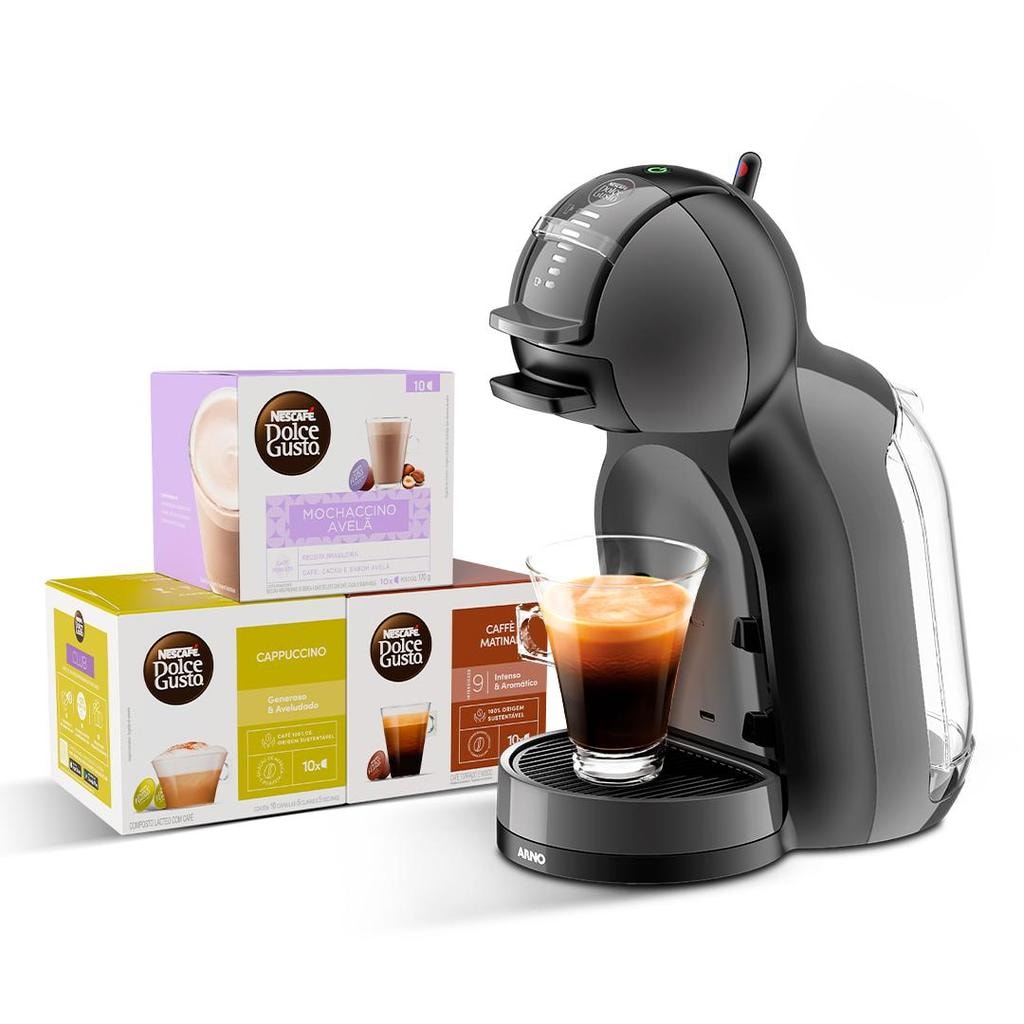 Imagem do Kit Cafeteira Nescafe Dolce Gusto Mini Me Preta 30 Capsulas