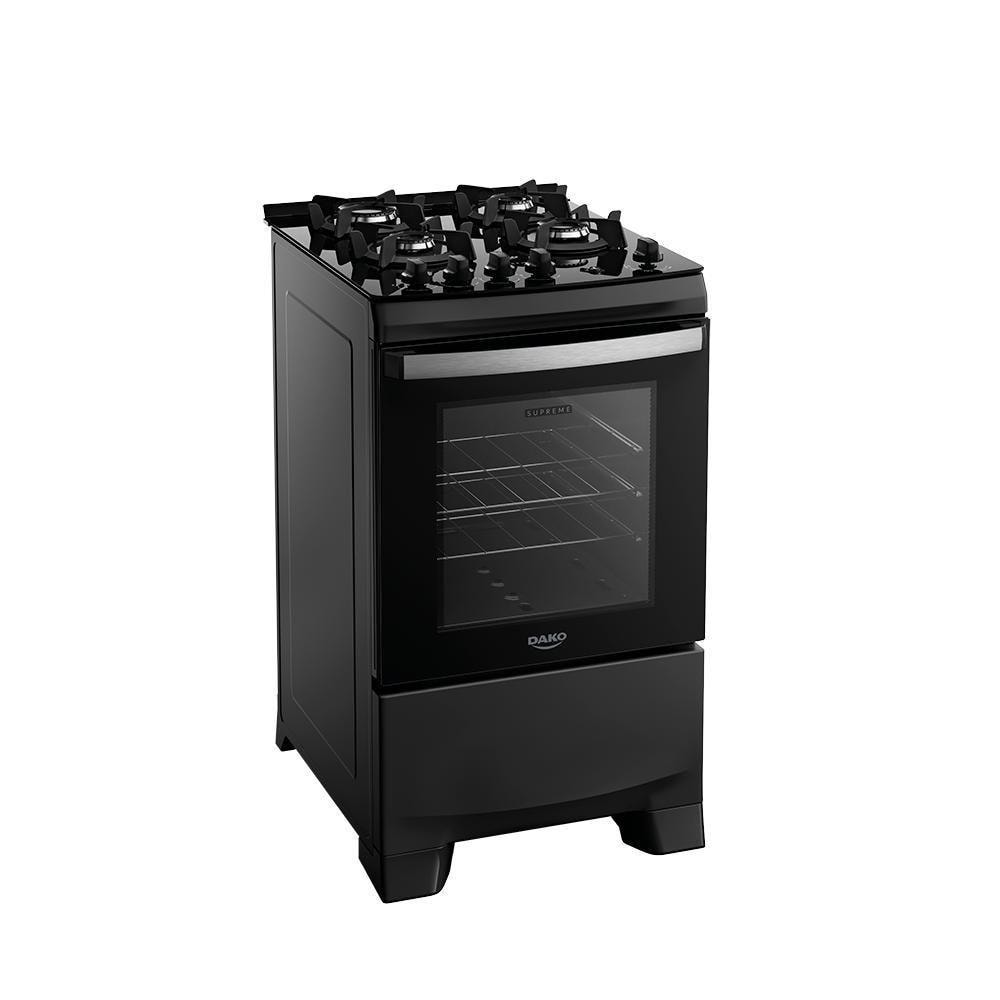 Imagem do Fogao 4 Bocas Dako Supreme Glass Com Mesa Vidro Preto Bivolt