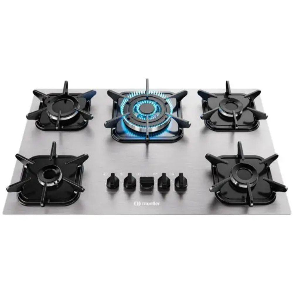 Imagem do Cooktop 5 Bocas Com Queimador Tripla Chama Branco Mueller Bivolt