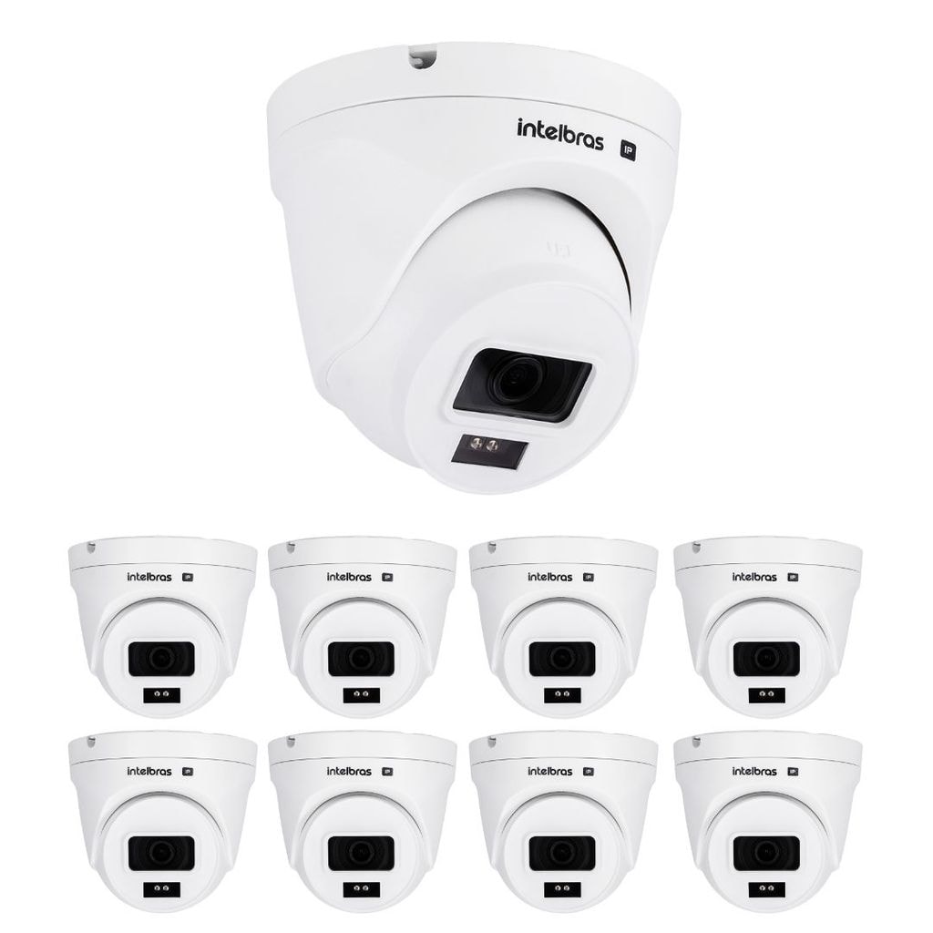 Imagem do Kit 9 Cameras Ip 2 Megapixels Full Hd 30m Poe Vipc 1230 D G2 Intelbras