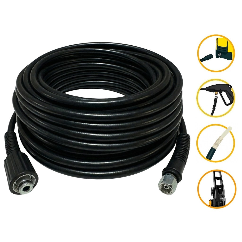 Imagem do Mangueira Trama Nylon 25 Mts Wap Ousada Black 2200 Lavadora Alta Pressao