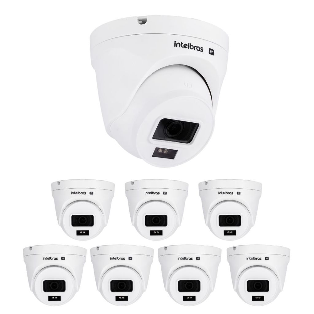 Imagem do Kit 8 Cameras Ip 2 Megapixels Full Hd 30m Poe Vipc 1230 D G2 Intelbras