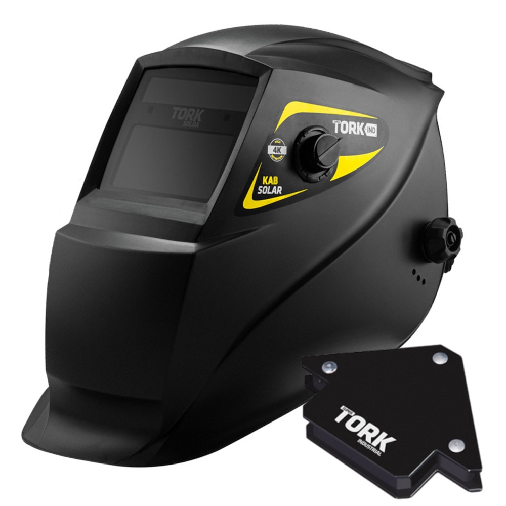 Imagem do Kit Mascara De Solda Automatica 4k Arc Solar E Esquadro Magnetico 12kg Super Tork