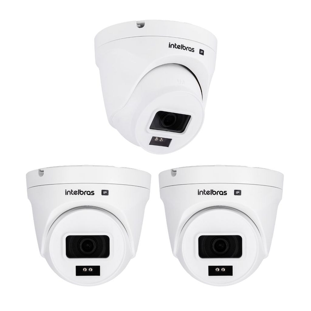 Imagem do Kit 3 Cameras Ip 2 Megapixels Full Hd 30m Poe Vipc 1230 D G2 Intelbras