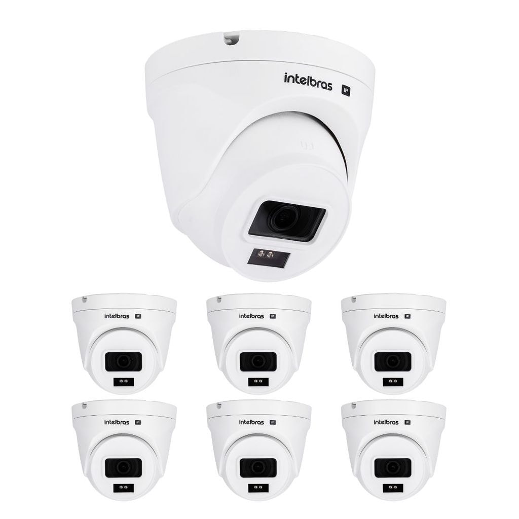 Imagem do Kit 7 Cameras Ip 2 Megapixels Full Hd 30m Poe Vipc 1230 D G2 Intelbras