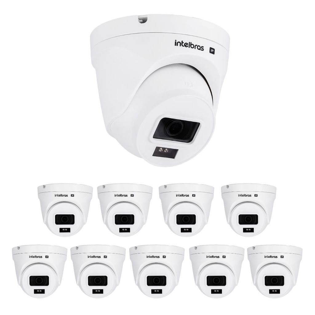 Imagem do Kit 10 Cameras Ip 2 Megapixels Full Hd 30m Poe Vipc 1230 D G2 Intelbras