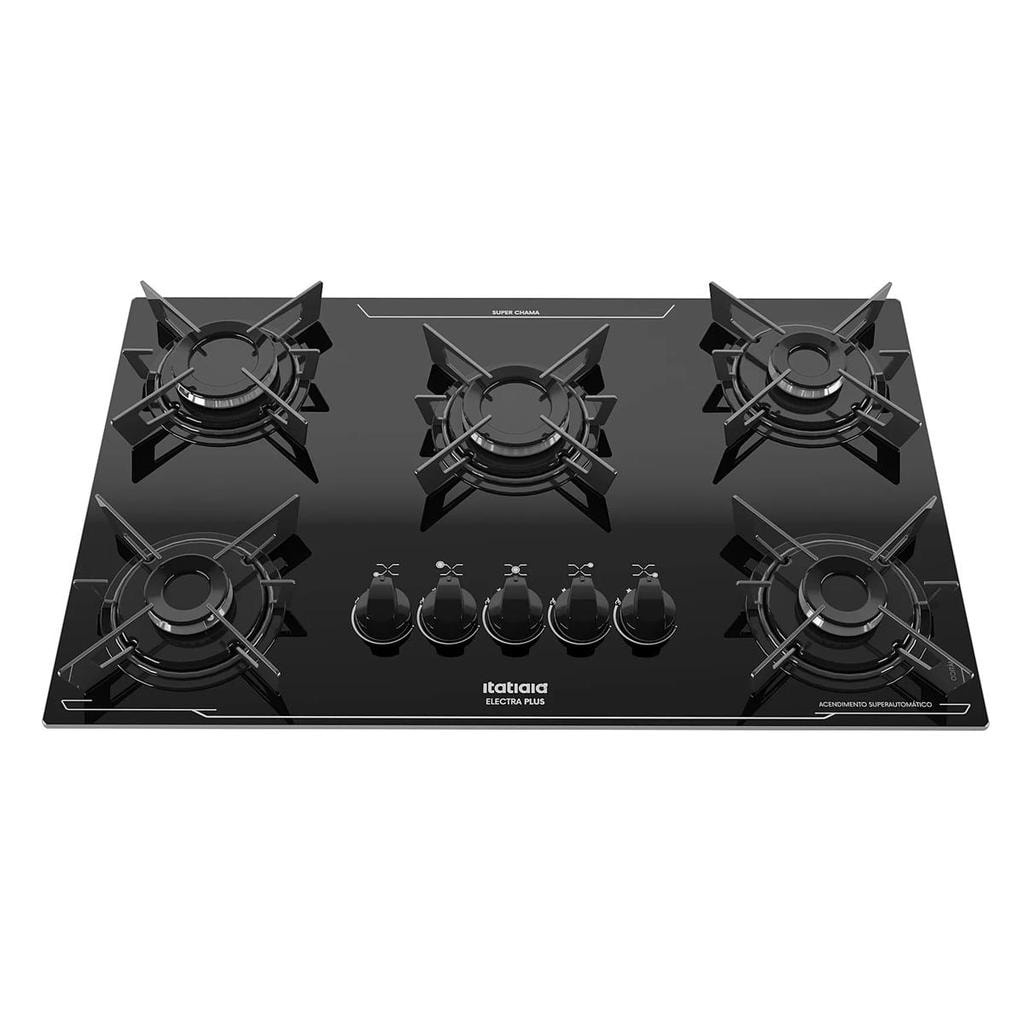 Imagem do Cooktop 5 Bocas Itatiaia Electra Plus Vidro Temperado Gas 5q