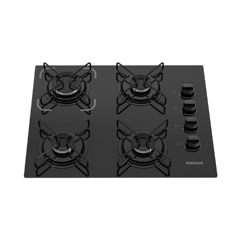 Imagem do Cooktop 4 Bocas Essencial Itatiaia Mesa De Vidro A Gas Bivolt Preto