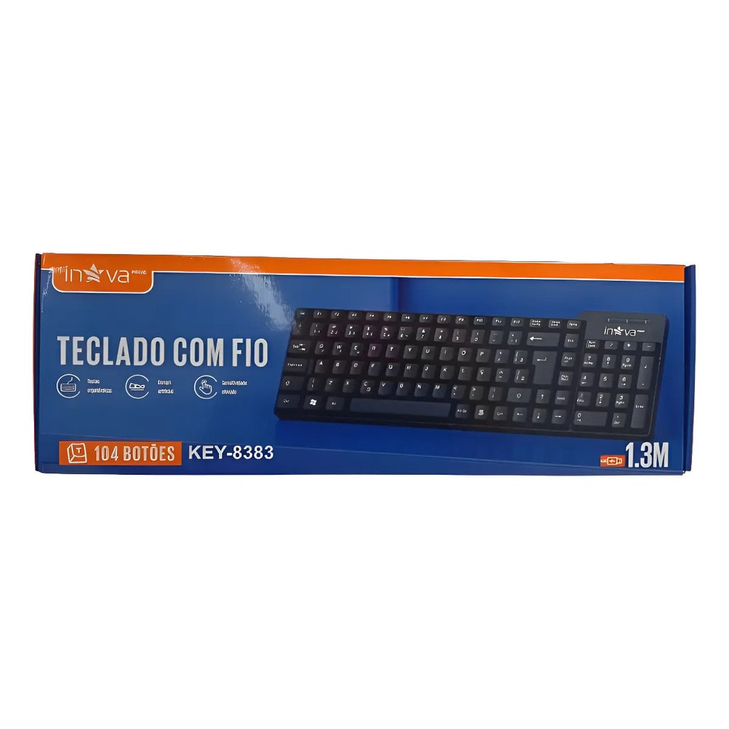 Imagem do Teclado Com Fio Usb Inova Slim Abnt2 Key 8383 Para Pc E Note