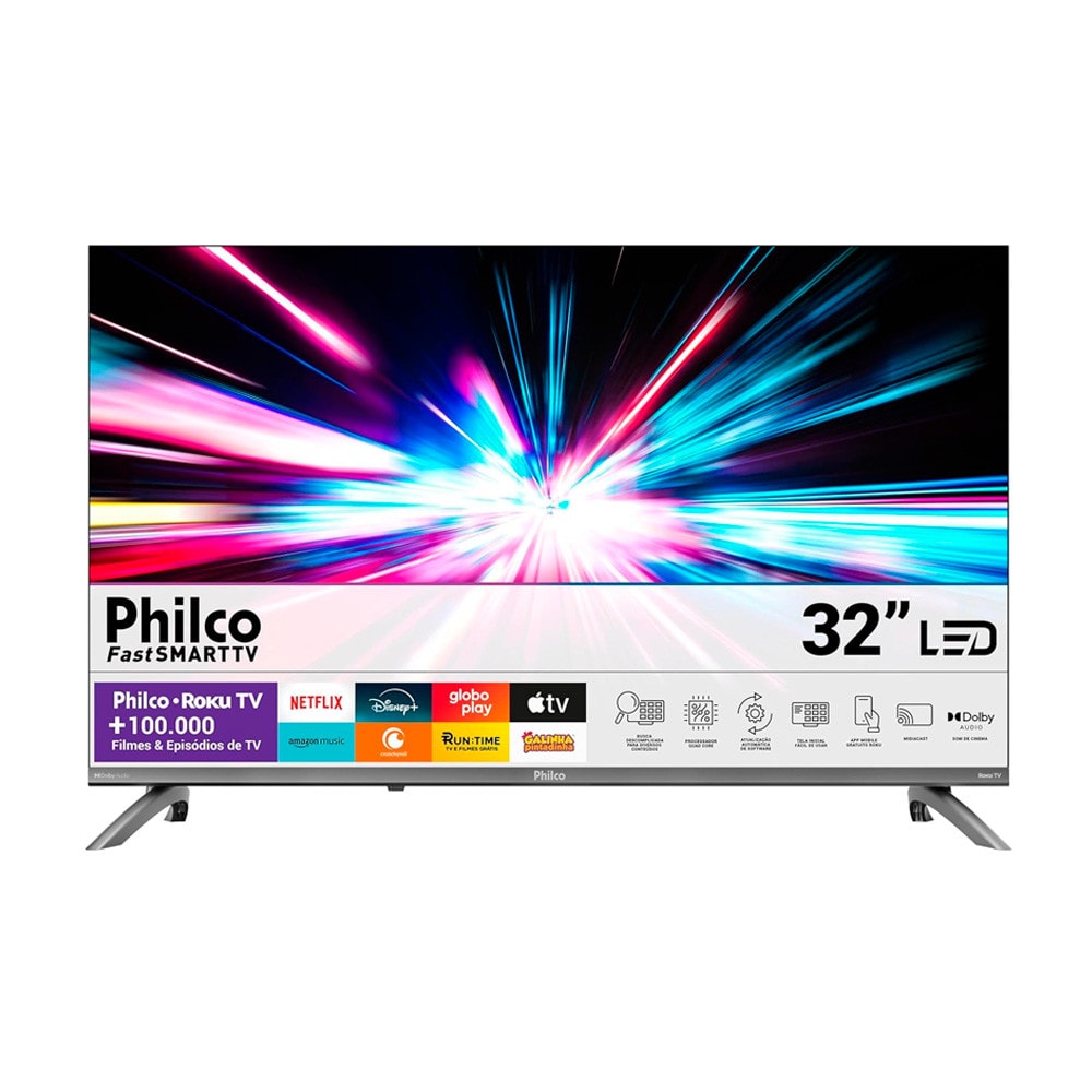 Imagem do Smart Tv Philco 32 Hd Led Roku Tv Alexa P32crb Bivolt